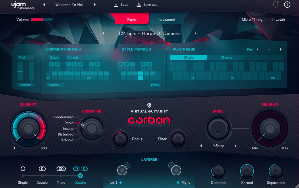 Ujam CARBON - VIRTUAL GUITARIST